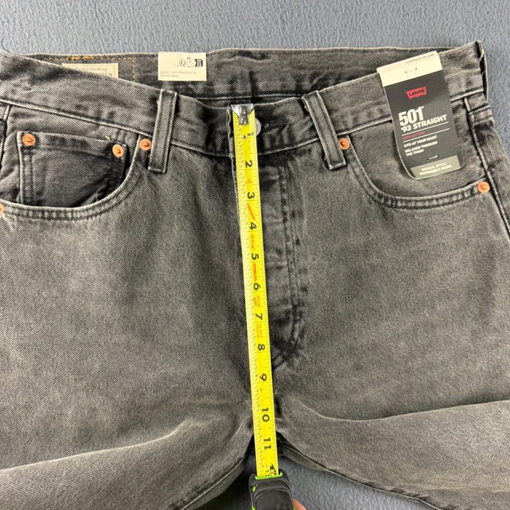 Levis 501 Premium Jeans Mens 32x36 Black Button Fly Straight Leg Regular Fit NEW